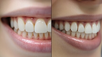 Fototapeta premium comparison of tooth.healthy gum and mouth