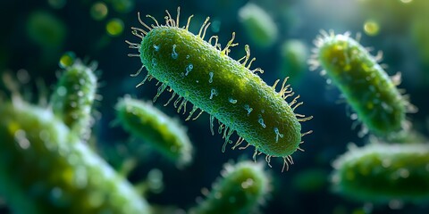 Naklejka premium Close-up of bacteria under a microscope