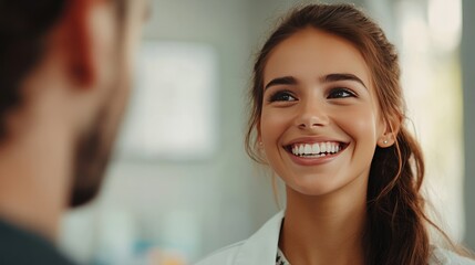 smiling face with healthy tooth
