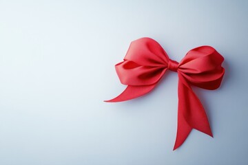 Elegant Red Bow on Soft Background