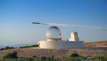 Obraz premium 아이언돔에서 발사되는 미사일