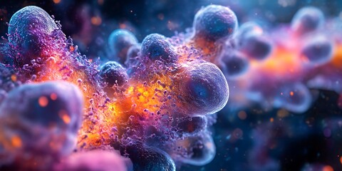 Close-up of bacteria under a microscope