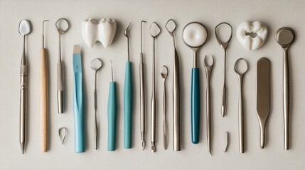 set of doctor equipment against white background