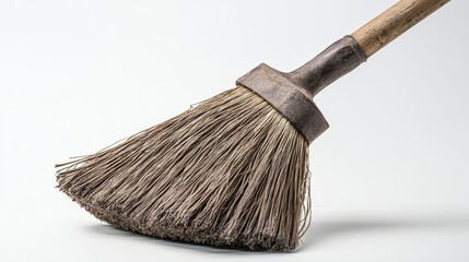 witch broom against white background