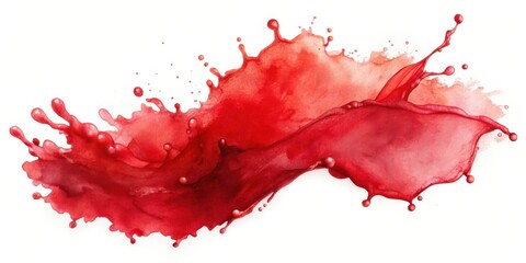 A Crimson Watercolor Splash in Motion, Capturing the Energy of a Liquid Impact