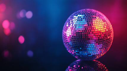 Fototapeta premium Vibrant Disco Ball Reflecting Colorful Lights