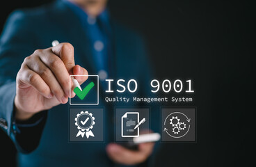 QMS, ISO 9001 Quality Management System concept. Certified and quality management of organizations...