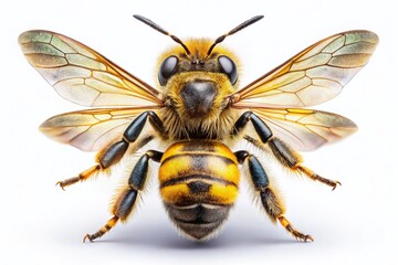 Stunning Isolated Bee on White Background for Fashion Photography Inspiration