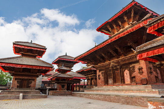 Old Hindu tempels at Durbar square an Unesco World Heritage Site in Kathmandu, Nepal, Asia