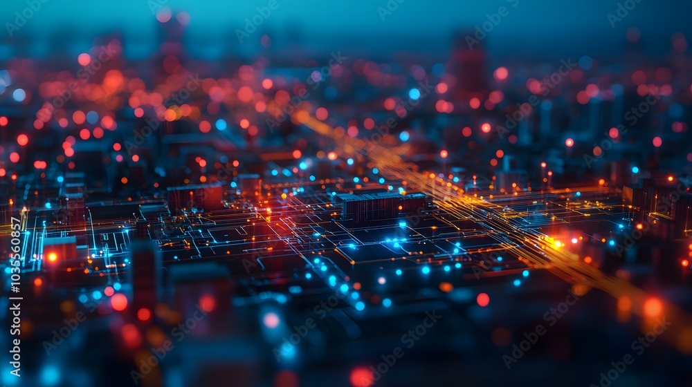 Poster wireless network and connection city.