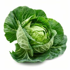 Obraz premium Green cabbage isolated on white background