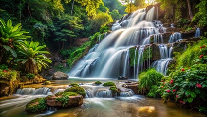 Stunning Macro Photography of Mea Ya Waterfall in Chiang Mai, Thailand: Nature's Splendor Captured Up Close