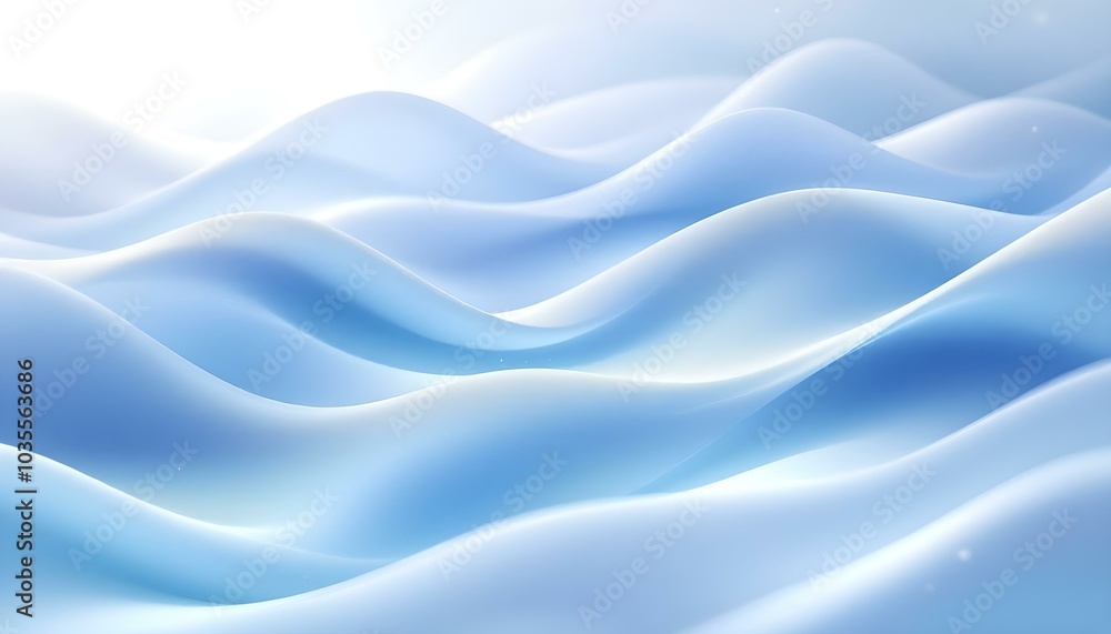 Poster abstract gradient wave curve layers on light blue hologram color background. modern and minimal conc