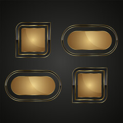 Four Luxury buttons vector style in premium. and VIP luxury button Play. 4 Vector web buttons isolated on white background