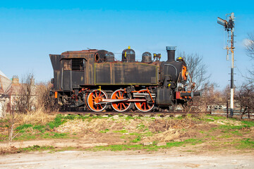 Obraz premium Old steam locomotive, vintage train