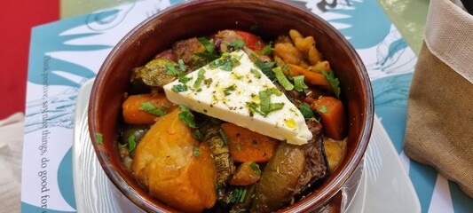 Traditional greek greece food in resturant