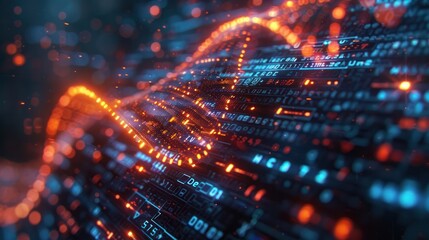 Analysis of patient DNA and disease prevention Large digital holographic screen with disease incidence percentage graph