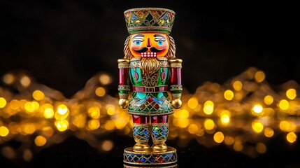 Naklejka premium Colorful Nutcracker Figurine with Stunning Glass Design