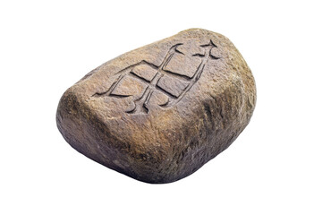 Isolated Ancient Rune Stone on transparent Background Suitable for Historical Illustrations and Educational Materials