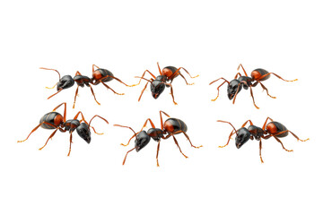 Close-Up of Ants Isolated on a transparent Background for Scientific and Educational Use in Presentations