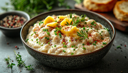 Freshness cooked meal with healthy vegetarian food appetizer generated by AI