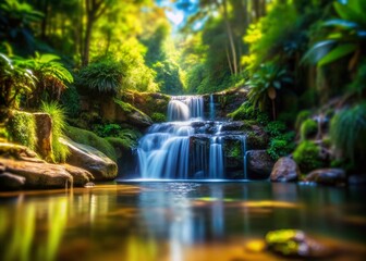 Stunning Tilt-Shift Photography of a Miniature Waterfall in Santa Catarina, Brazil, Showcasing Nature's Beauty and