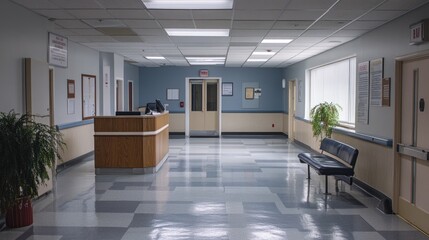 Fototapeta premium Medical offices in an empty hospital, no people in sight