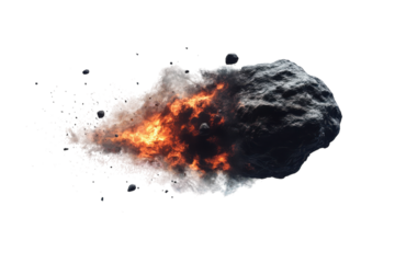 Asteroid Burning Through Earth's Atmosphere: A Stunning Visual Representation of Cosmic Events Imagery for Scientific and Educational Use