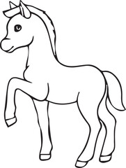 
Hand drawn Horse outline illustration