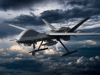 Drone Warfare: Military UAV in Stormy Skies