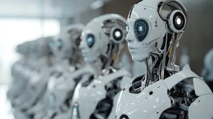 Fototapeta premium Medical robots using AI to enhance patient care and diagnosis