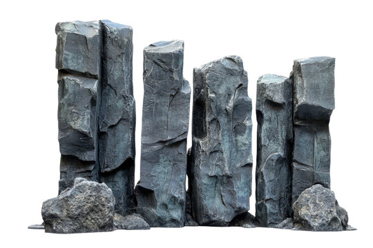 Elegant Isolated Basalt Columns on transparent Background for Modern Design and Creative Projects