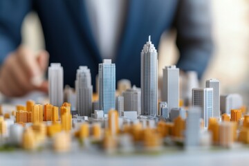 Exploring the architectural wonders of a miniature city model representing urban development and planning trends