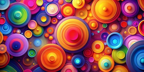 Fototapeta premium Abstract Colorful Background with Circles for Creative Design and Art Projects