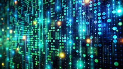 Obraz premium Abstract Digital Binary Matrix - Futuristic Technology Background for Creative Projects