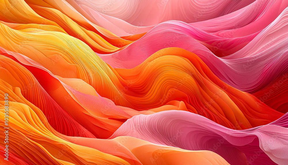 Poster vibrant colors flowing in smooth wave pattern motion generated by ai