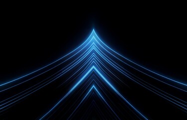 Abstract blue glowing lines on a dark background.