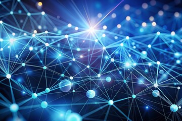 Fototapeta premium Abstract Futuristic Network Background with Connecting Dots and Lines for Business Events and Presentations in 3D