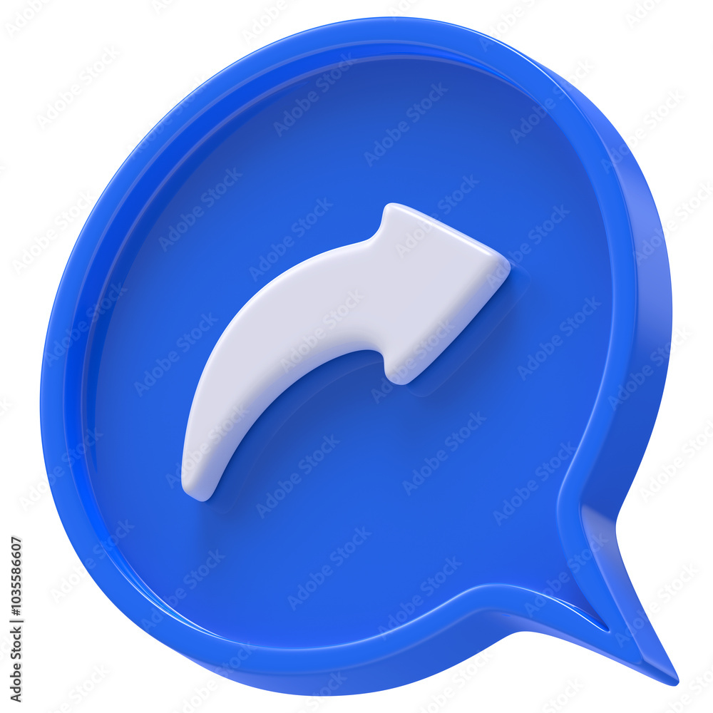 Poster 3d shape hashtag arrow social media notification circle icon isolated transparent background 3d rend