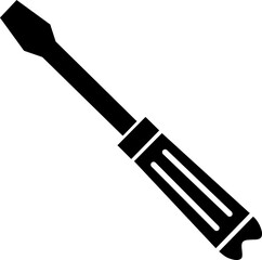Screwdriver Glyph Icon Silhouette For Industri, Labor day Theme, Vector Illustration Isolated 