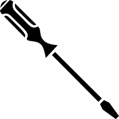 Screwdriver Glyph Icon Silhouette For Industri, Labor day Theme, Vector Illustration Isolated 
