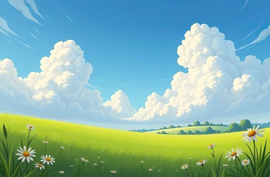 Meadow clouds float across the sky img 