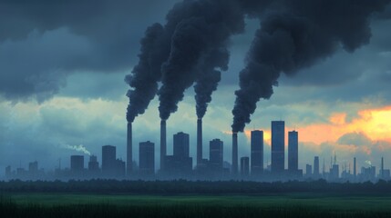 Obraz premium Bustling City with Clean Air and Green Spaces