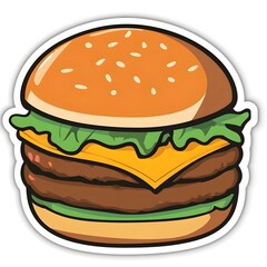 Large Burger Cheeseburger Fast Food Icon Logo Symbol