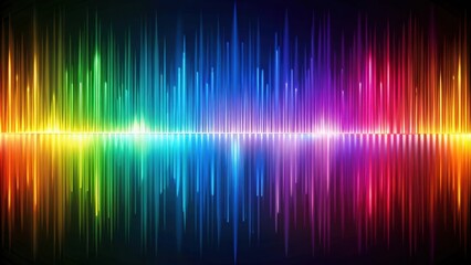 Abstract Colorful Glowing Lines on a Black Background, Reflecting Light and Creating a Vibrant, Dynamic Pattern
