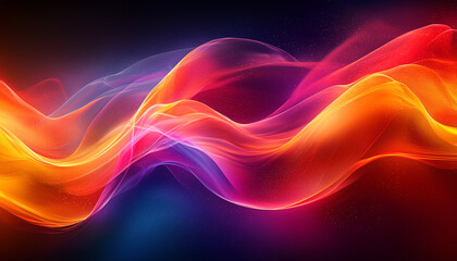 Obraz premium Glowing wave pattern flowing in futuristic space colors generated by AI
