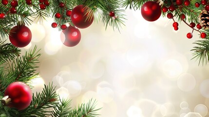 On a dark background are Christmas tree decorations, snowflakes, and a Christmas tree. In the center, in gold, is written "Merry Christmas"