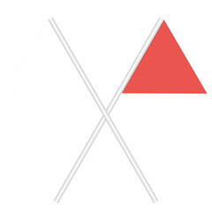 Crossed red and white flags