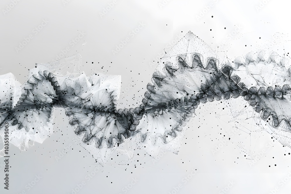 Poster abstract representation of a dna helix with dynamic patterns