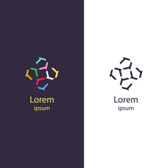 Dynamic logo design featuring a geometric shape. Ideal for industries related to technology, sustainability, or logistics.